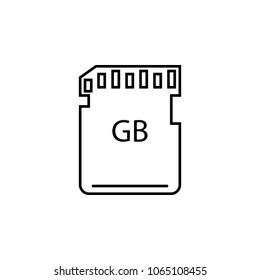 SD card icon. Element of photo and video camera for mobile concept and web apps. Thin line  icon for website design and development, app development. Premium icon on white background