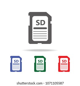 SD card icon. Elements of photo camera in multi colored icons. Premium quality graphic design icon. Simple icon for websites, web design, mobile app, info graphics on white background
