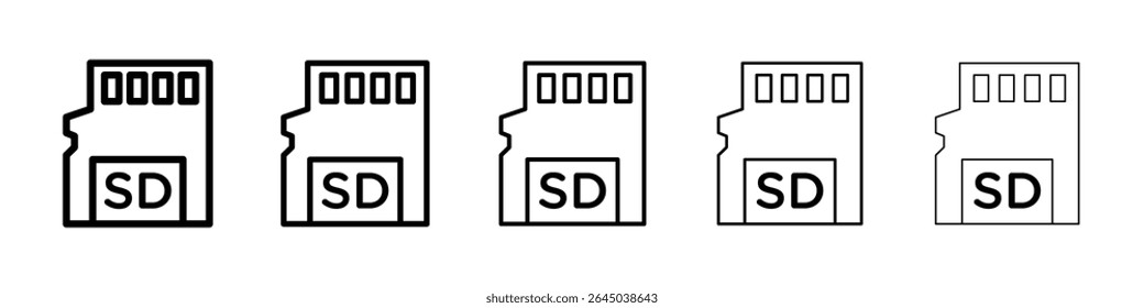 Sd card icon filled flat sign concept for web design.
