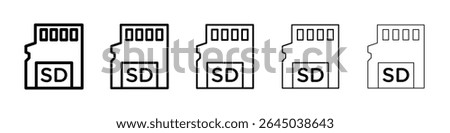 Sd card icon filled flat sign concept for web design.