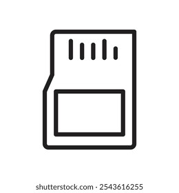 Sd card icon Flat line illustration