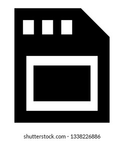 Sd card icon, glyph vector 