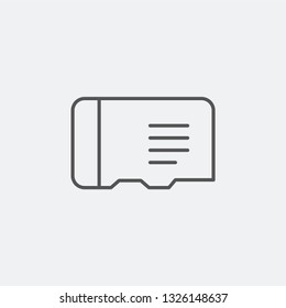 SD card icon isolated on background. Micro card symbol modern, simple, vector, icon for website design, mobile app, ui. Vector Illustration