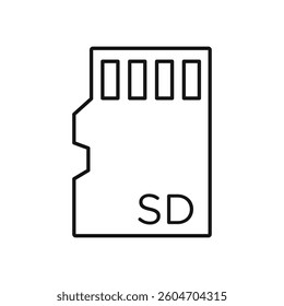 Sd card icon isolated. simple vector icon on white background