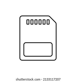 Icono de tarjeta SD en estilo de línea