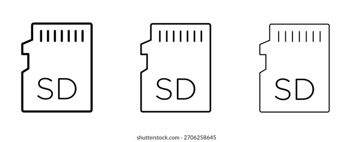 Sd card icon linear style sign for mobile concept and web design.