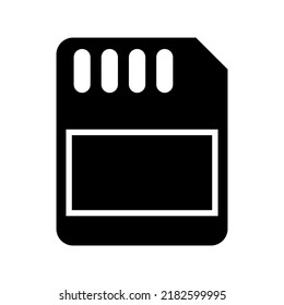 icono de tarjeta sd o logotipo símbolo de signo aislado ilustración vectorial - iconos vectoriales de estilo negro de alta calidad
