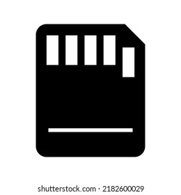 icono de tarjeta sd o logotipo símbolo de signo aislado ilustración vectorial - iconos vectoriales de estilo negro de alta calidad
