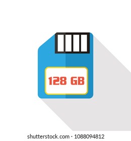 SD card icon, memory card vector