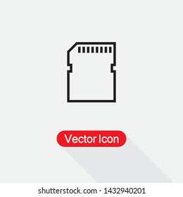 SD Card Icon, Micro SD Card Icon Vector Illustration Eps10