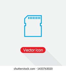 SD Card Icon, Micro SD Icon Vector Illustration Eps10