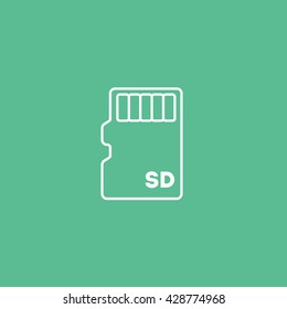 SD Card Icon On Green Background