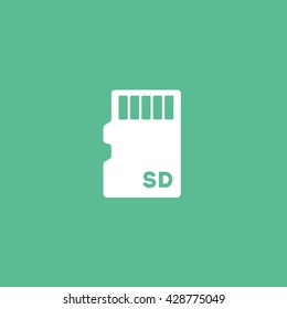 SD Card Icon On Green Background