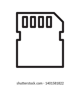 Sd Card icon in trendy outline style design. Vector graphic illustration. Memory card symbol for website design, logo, app, and ui. Editable vector stroke. Pixel perfect. EPS 10.