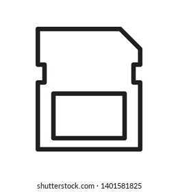 Sd Card icon in trendy outline style design. Vector graphic illustration. Memory card symbol for website design, logo, app, and ui. Editable vector stroke. Pixel perfect. EPS 10.