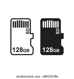 SD card icon vector 128 GB