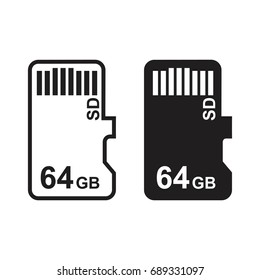 SD card icon vector 64 GB