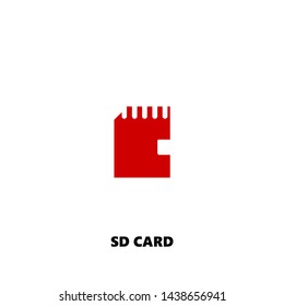 sd card icon. sd card vector design. sign design. red color