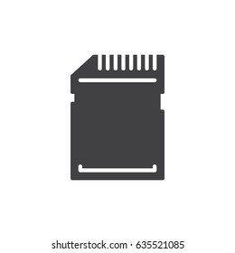 SD card icon vector, filled flat sign, solid pictogram isolated on white. Symbol, logo illustration. Pixel perfect