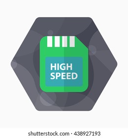 SD Card icon , Vector flat long shadow design.