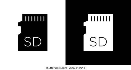 Sd card icon. Vector illustration. Flat design.