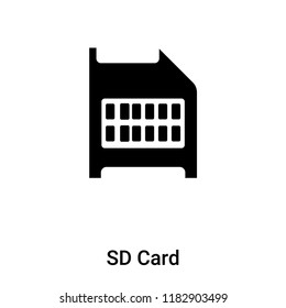 SD Card icon vector isolated on white background, logo concept of SD Card sign on transparent background, filled black symbol