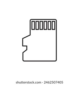 SD Card icon vector, simple flat liner illustration on white background..eps