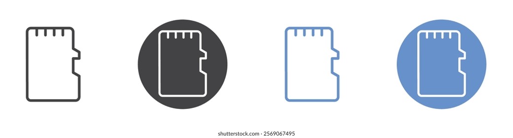 Sd card icon vector symbol outline sign