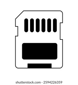 Sd Card icon with white background vector stock illustration