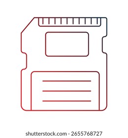 sd card icon with white background vector stock illustration
