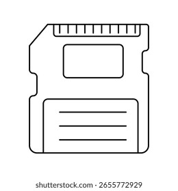 sd card icon with white background vector stock illustration