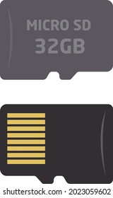 SD card, illustration, vector on a white background.