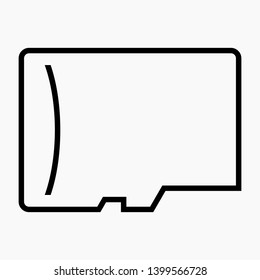 SD Card isolated minimal single flat linear icon for application and info-graphic. Commercial line vector icon for websites and mobile minimalistic flat design.