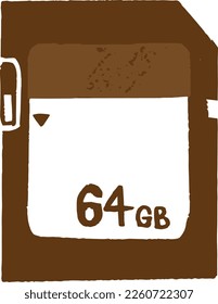 SD card line drawing illustration