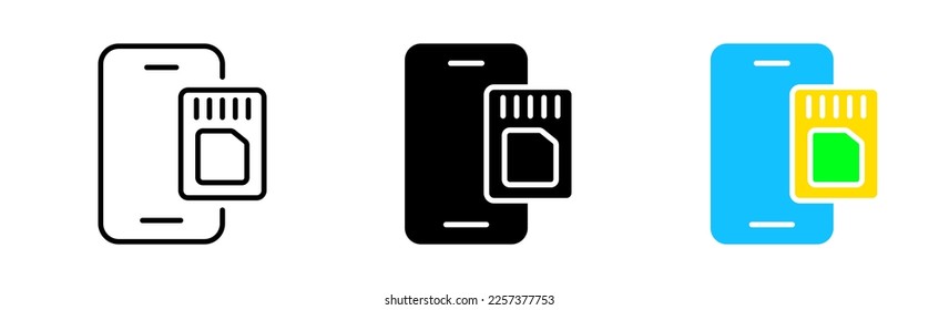 SD card line icon. Memmory, exchange, neural network, data store, database, remote access, cloud service, capacity. Vector icon in line, black and color style on white background