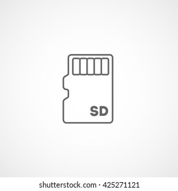 Micro sd card icon flat Royalty Free Vector Image