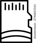 SD Card Line Icon and Vector