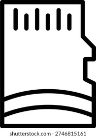 SD Card Line Icon and Vector