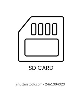 Sd Card Line Vektorgrafik Symbol mit editierbarem Strich für die Platzierung auf dem CCTV-Kamerasystem