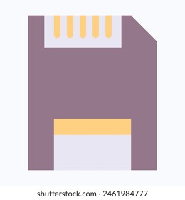 Sd Card, Memory Card Icon, Flat Style Isolated Vector Icon.