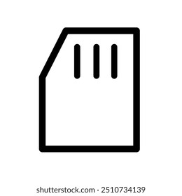 Ícone mínimo do cartão SD e arte de linha de vetor