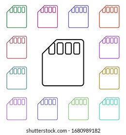 Sd-Card-Symbol mit mehrfarbigem Stil. Einfache dünne Linie, Vektorillustration von Technologiicons für i und ux, Website oder mobile Anwendungen