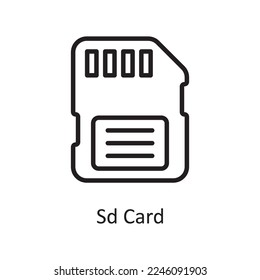 Sd Card Outline Icon Design illustration. Web Hosting And Cloud Services Symbol on White background EPS 10 File