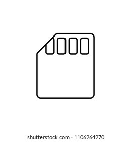 SD card outline icon. Element of equipment icon for mobile concept and web apps. Thin line SD card outline icon can be used for web and mobile on white background