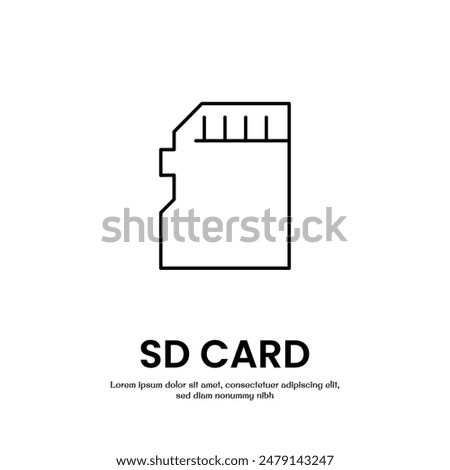 sd card phone thin outline icon vector design good for web or mobile app