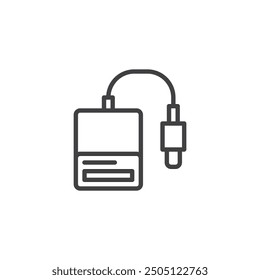 SD Card Reader line icon. linear style sign for mobile concept and web design. USB SD card reader outline vector icon. Symbol, logo illustration. Vector graphics