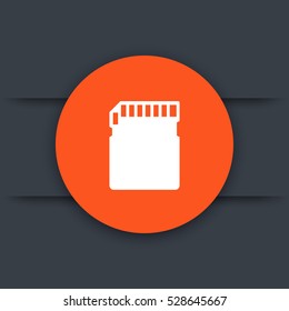 SD card round icon, vector illustration