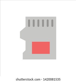 SD Card, SD, Storage, Data  Flat Color Icon. Vector icon banner Template