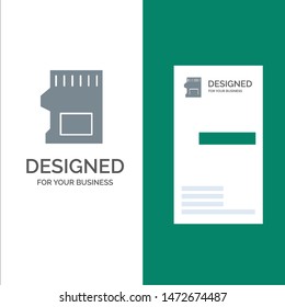 SD Card, SD, Storage, Data Grey Logo Design and Business Card Template