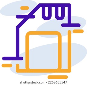 SD card technology icon with orange purple outline style. Concept, digital, data, abstract, network, internet, tech. Vector Illustration